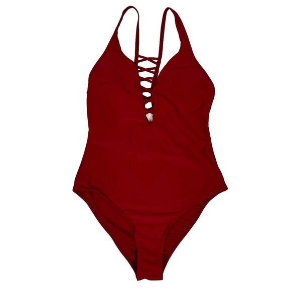 Cupshe Red Lattice Racerback Padded One Piece Swimsuit Women’s Small - Picture 11 of 11